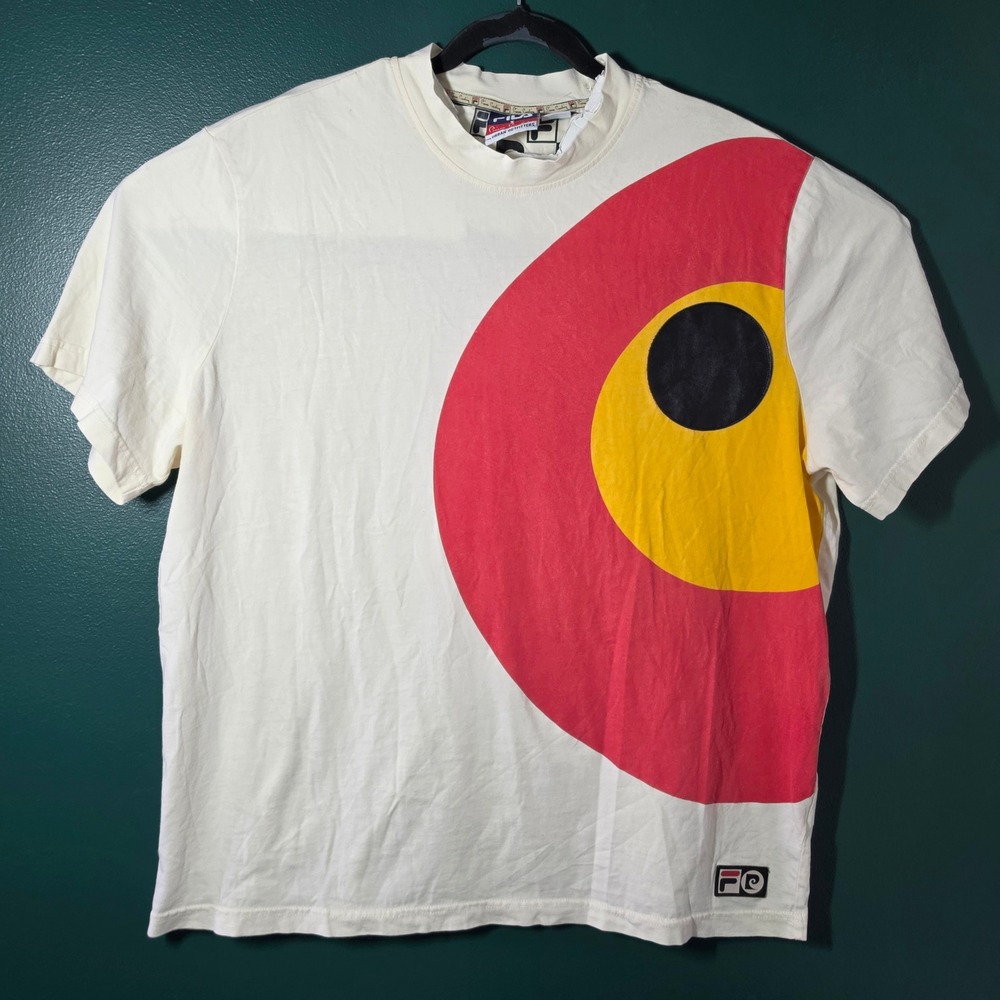 Fila x Pierre Cardin Urban Outfitters Target Graphic T-Shirt Mens XL Cream